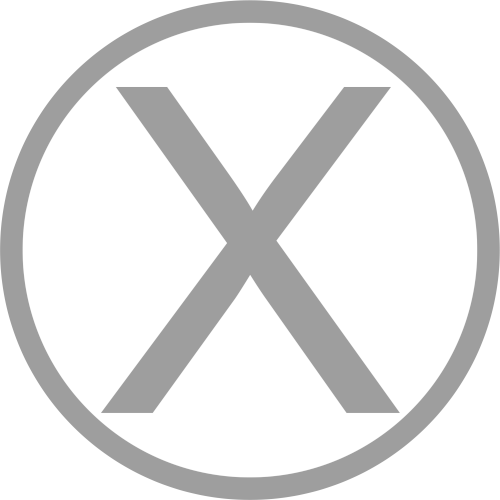 a white circle with a grey outline and a grey X in the center